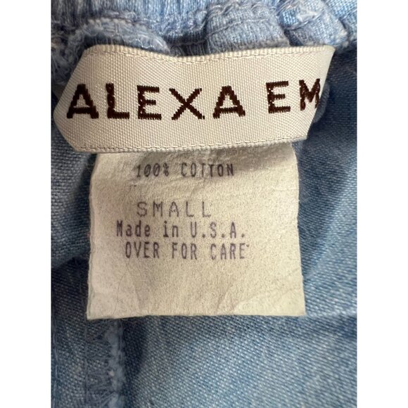 Vintage Alexa E. Light Blue Button-Front Cotton Skirt Size Small Made In USA - Picture 8 of 16
